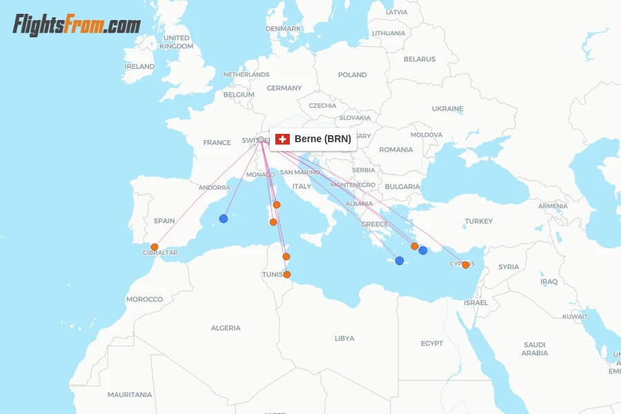 Berne flight map
