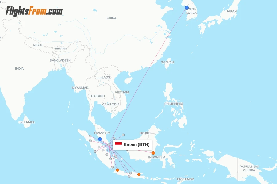 Batam flight map