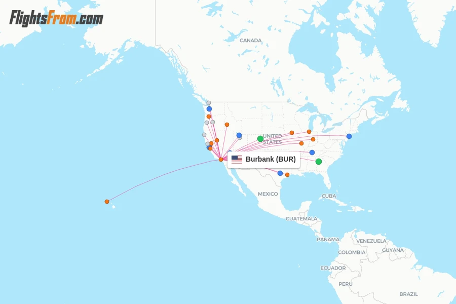 Burbank flight map