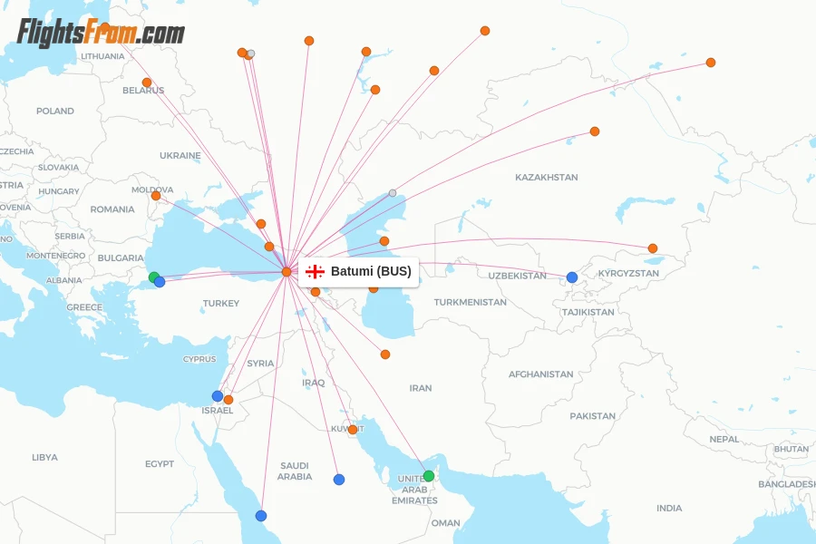 Batumi flight map