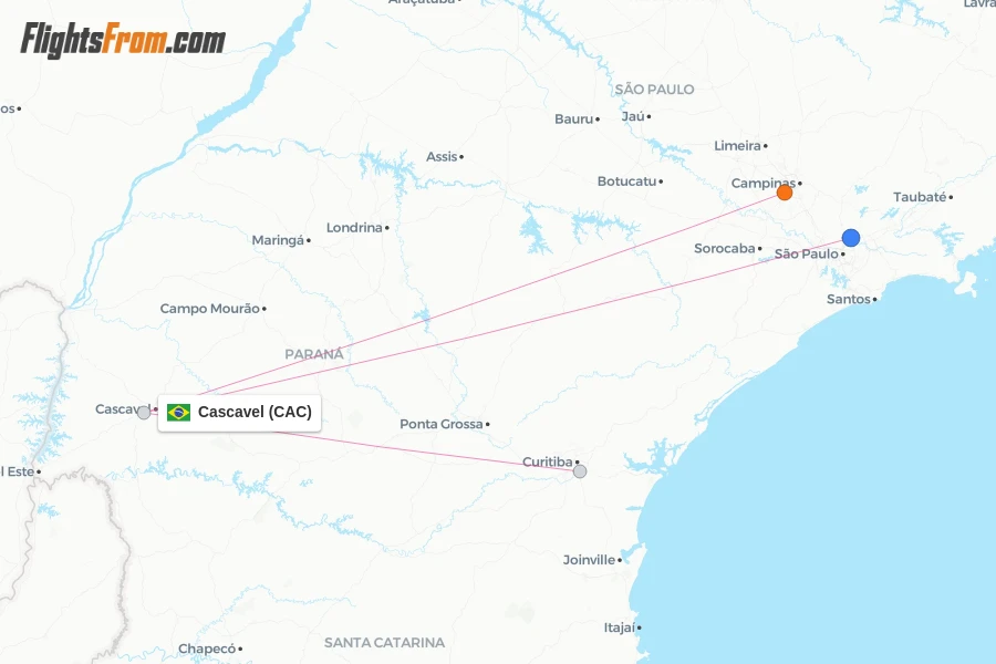 Cascavel flight map