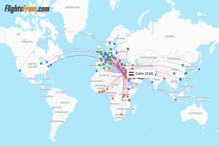 Cairo flight map