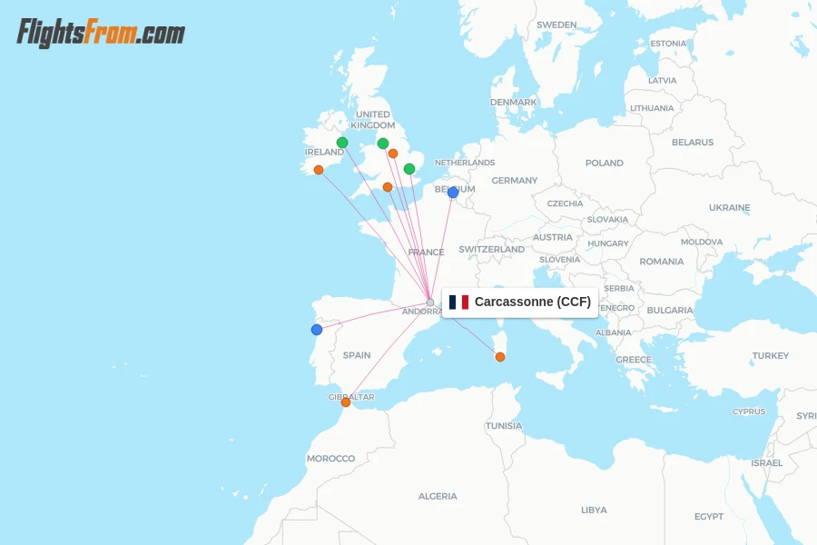 Carcassonne flight map