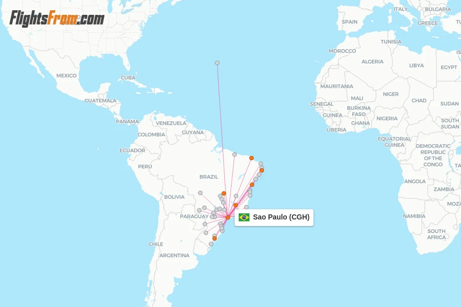 Sao Paulo flight map