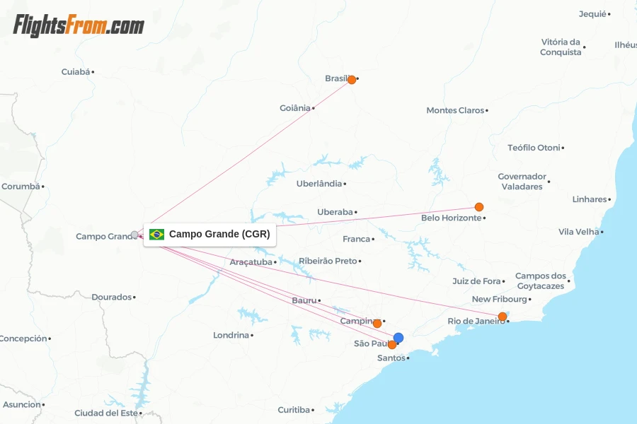 Campo Grande flight map