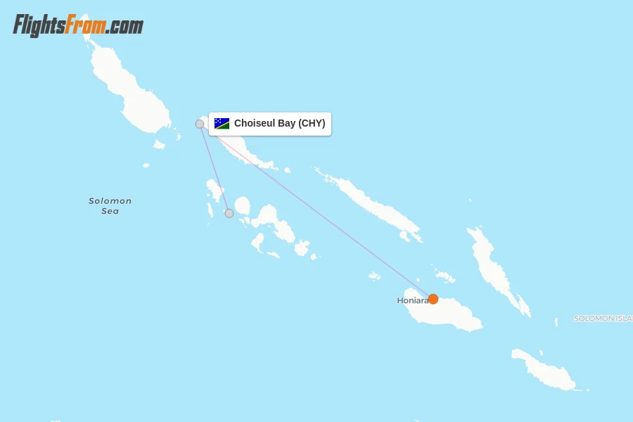 Choiseul Bay flight map