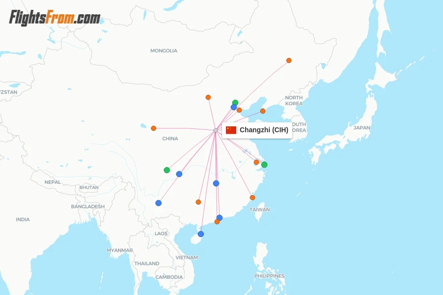 Changzhi flight map