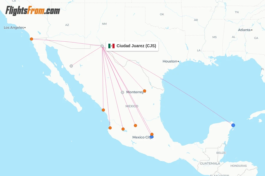 Ciudad Juarez flight map