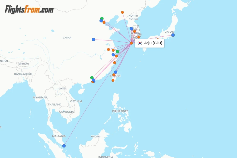 Jeju flight map