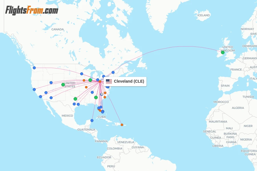 Cleveland flight map
