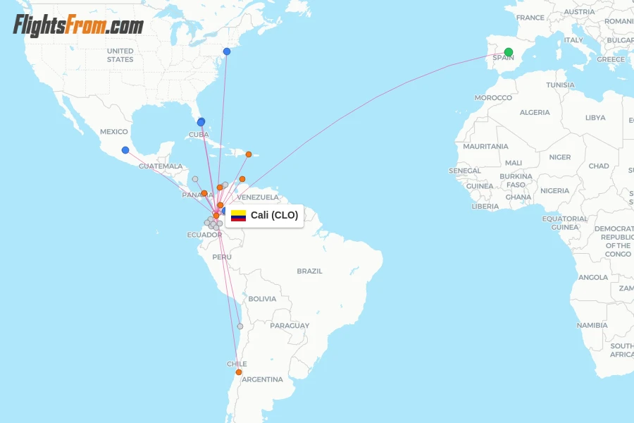 Cali flight map
