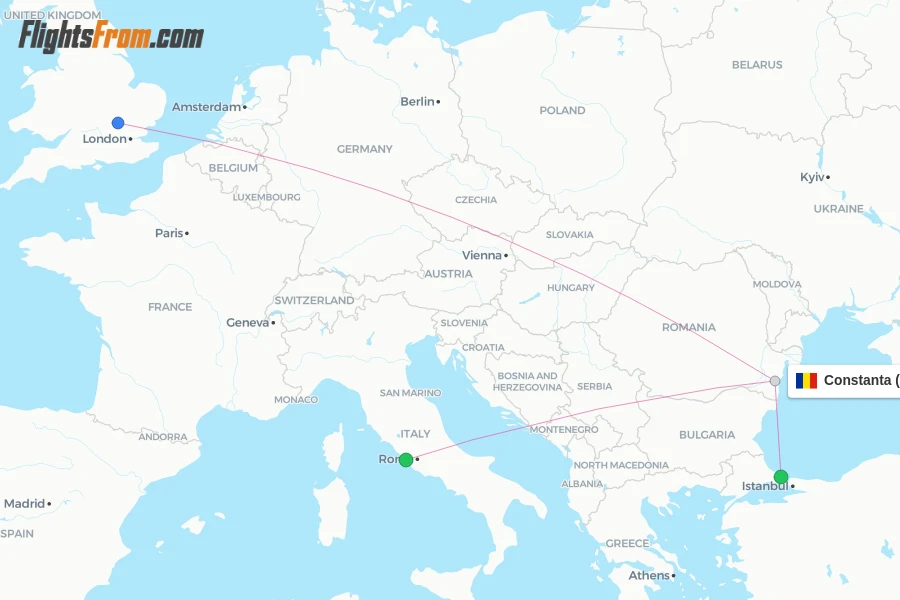 Constanta flight map