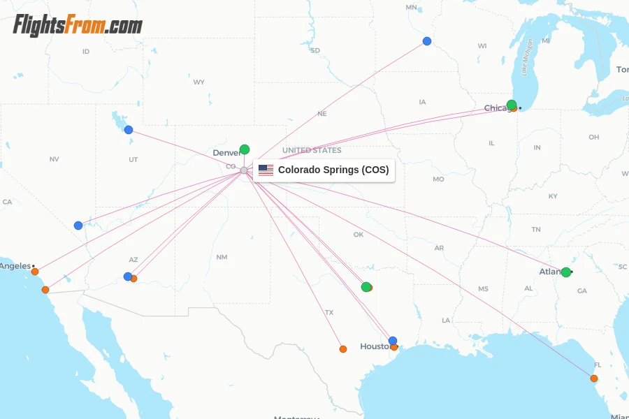 Colorado Springs flight map