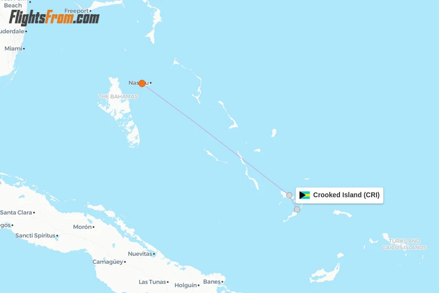 Crooked Island flight map