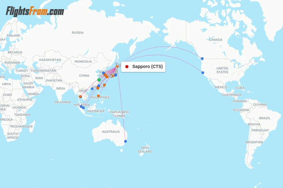 Sapporo flight map