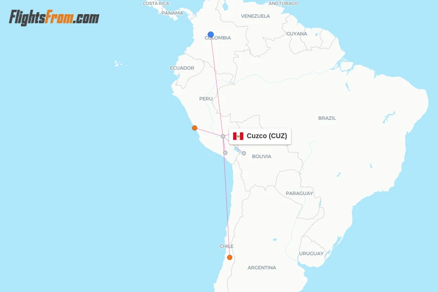 Cuzco flight map