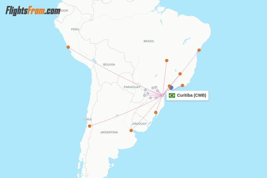Curitiba flight map