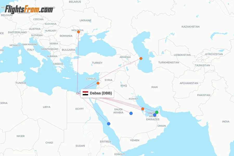 Dabaa flight map