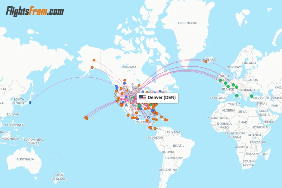 Denver flight map