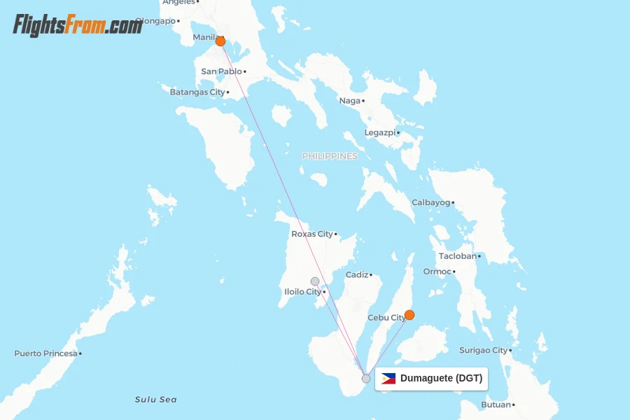 Dumaguete flight map