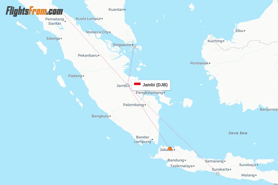 Jambi flight map