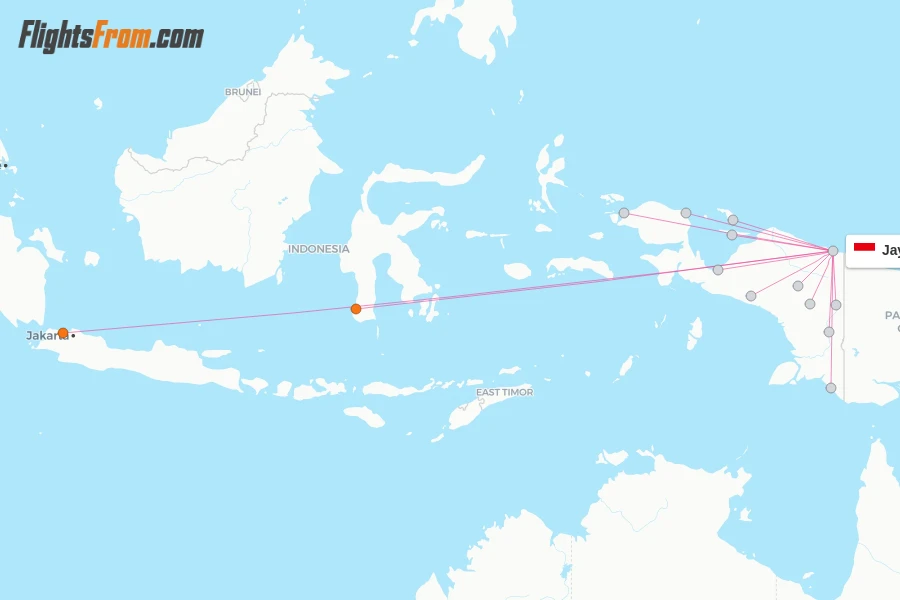 Jayapura flight map