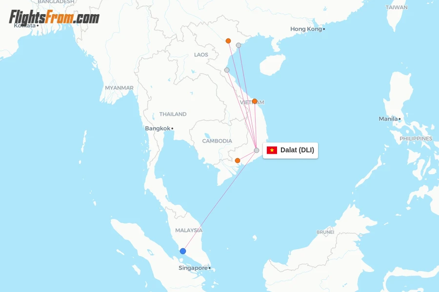 Dalat flight map