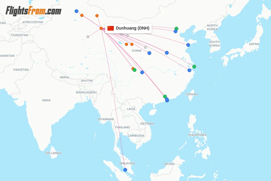 Dunhuang flight map