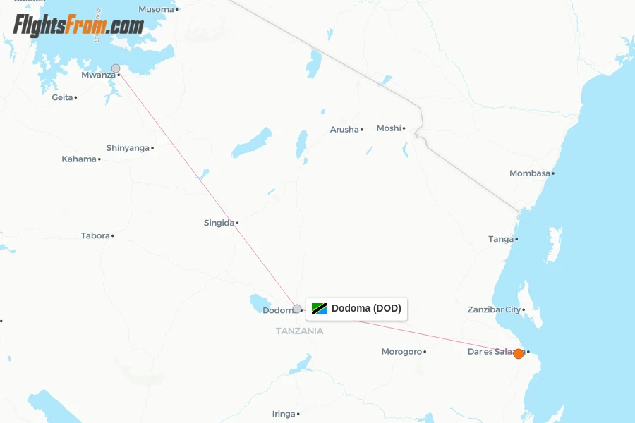Dodoma flight map
