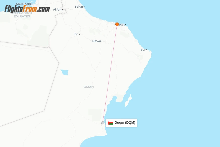 Duqm flight map