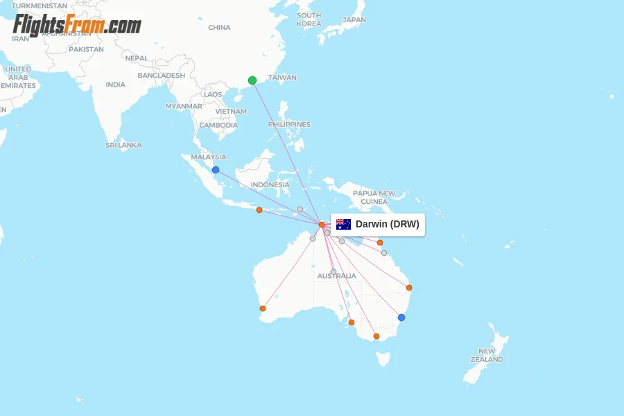 Darwin flight map