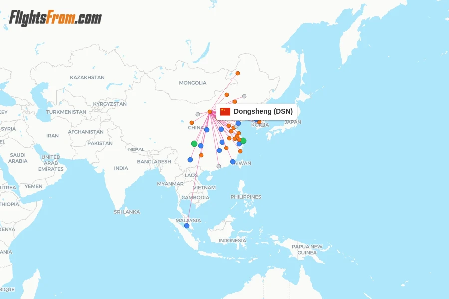 Dongsheng flight map