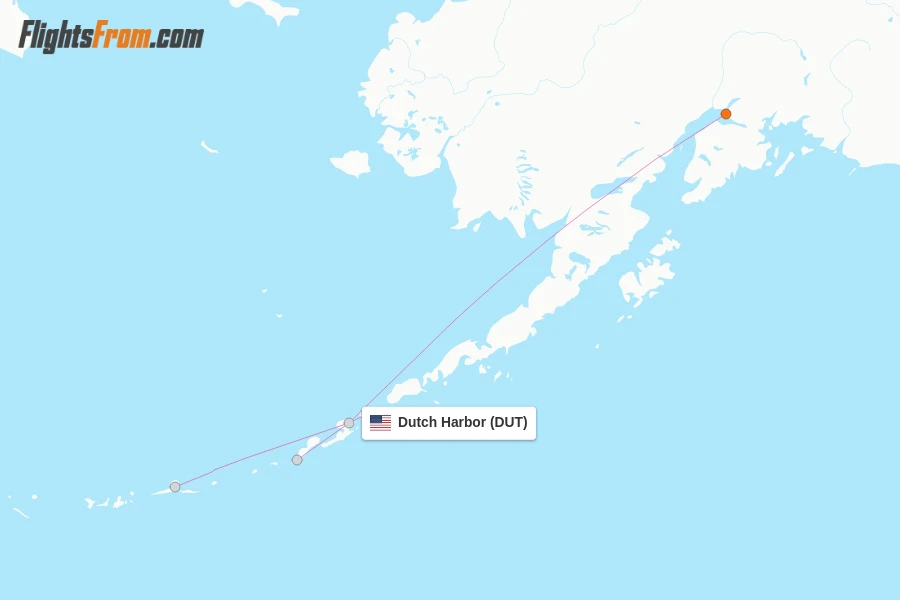 Dutch Harbor flight map