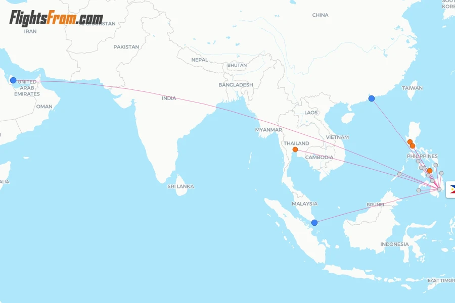 Davao flight map