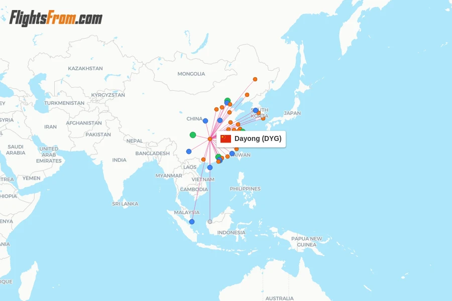 Dayong flight map