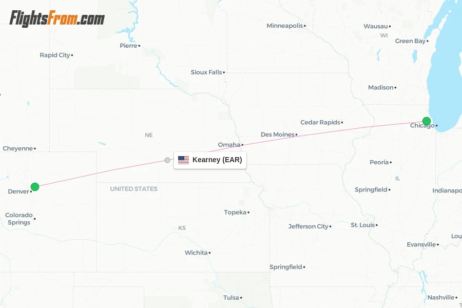 Kearney flight map