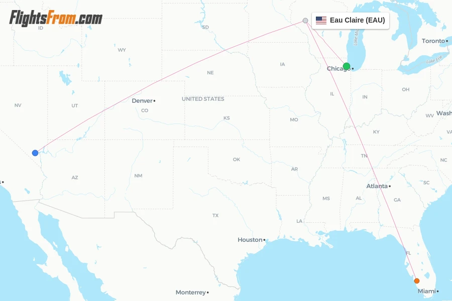 Eau Claire flight map