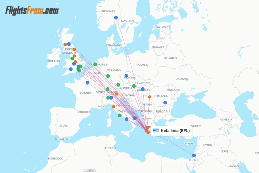 Kefallinia flight map