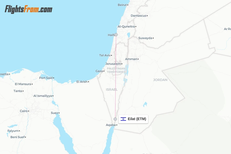 Eilat flight map