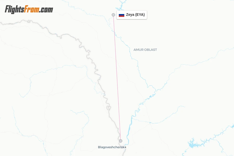 Zeya flight map