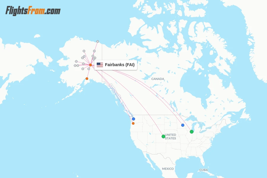 Fairbanks flight map