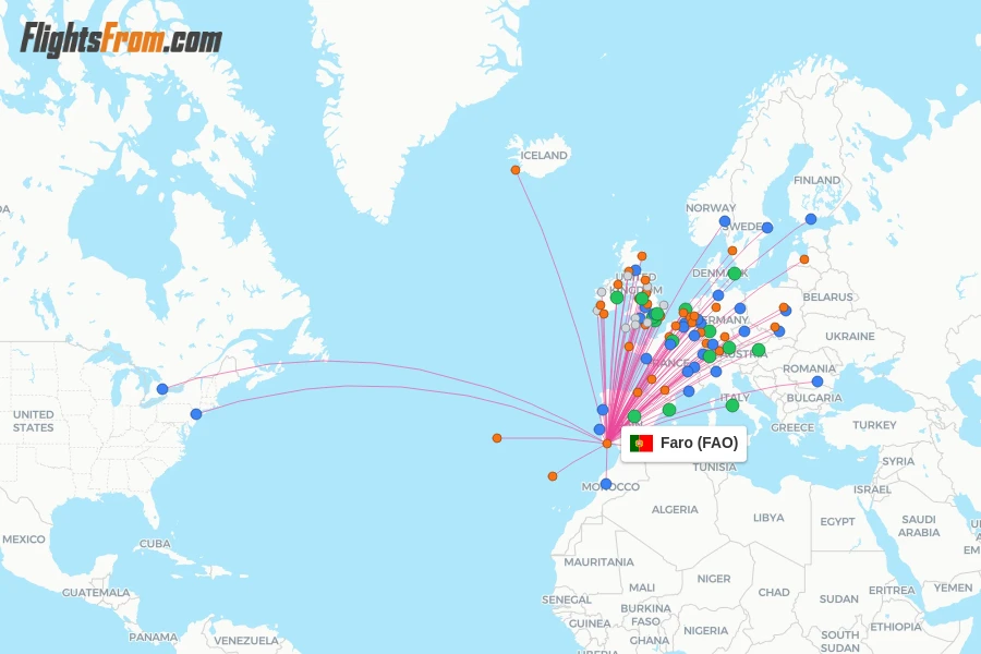 Faro flight map