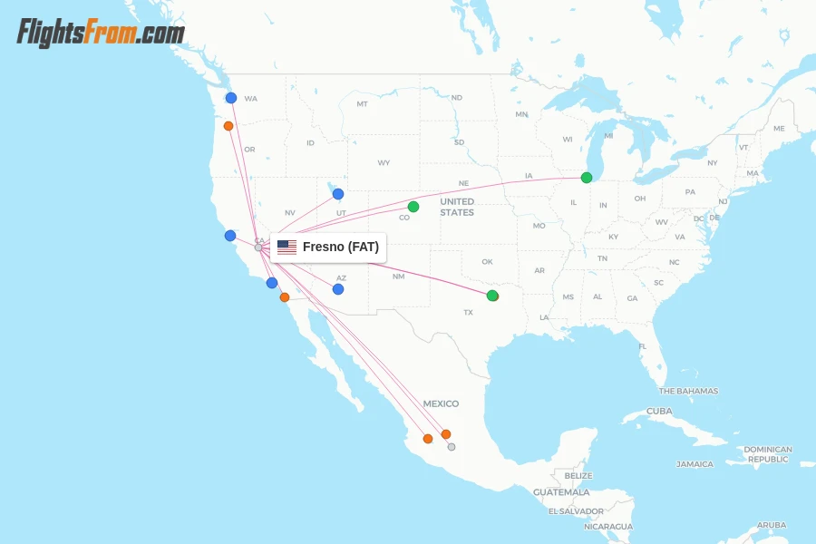 Fresno flight map