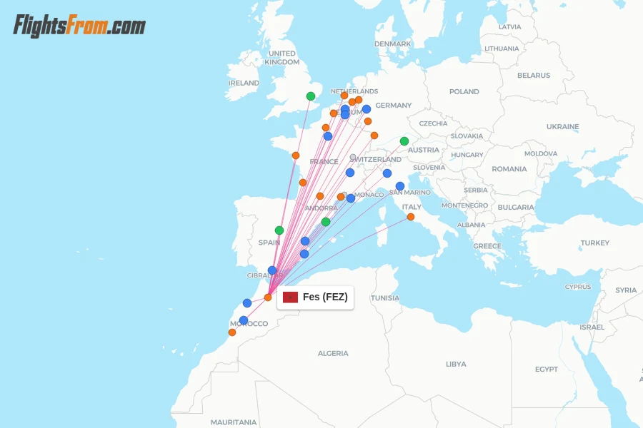 Fes flight map