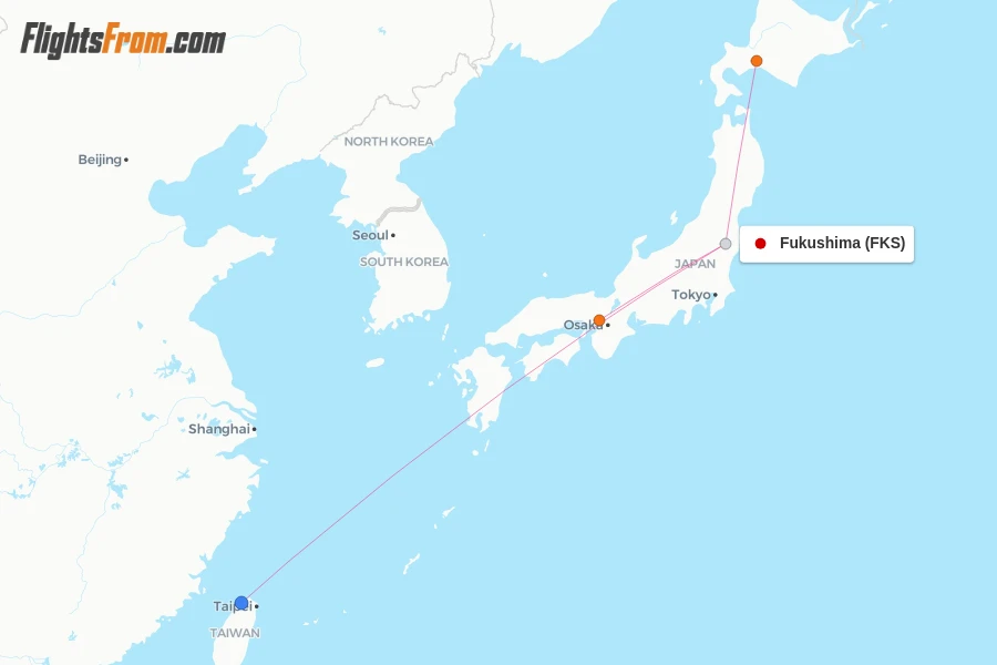 Fukushima flight map