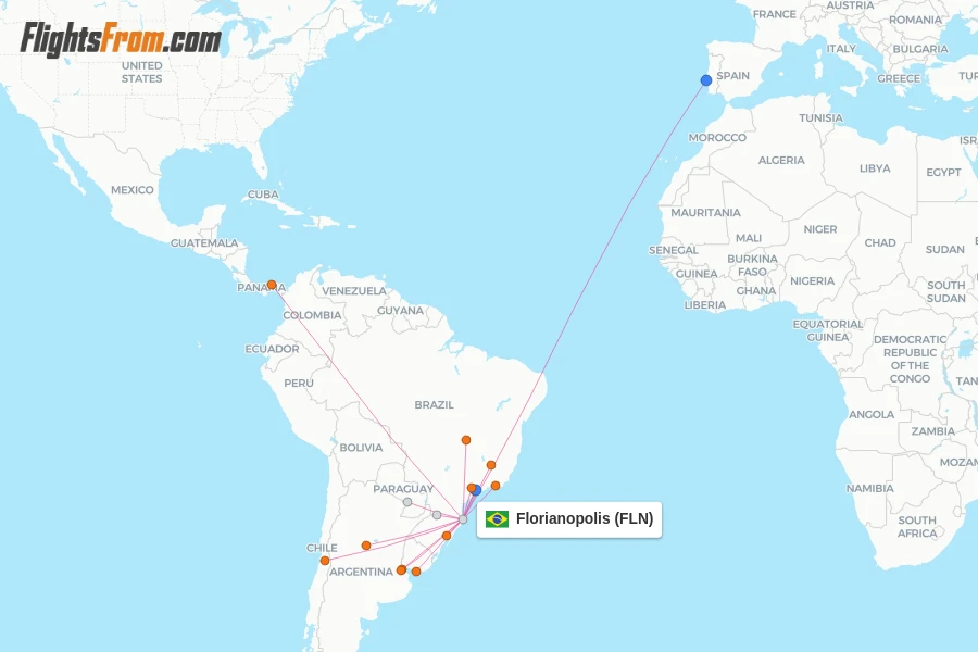 Florianopolis flight map