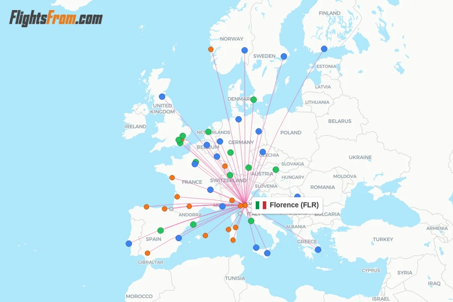 Florence flight map