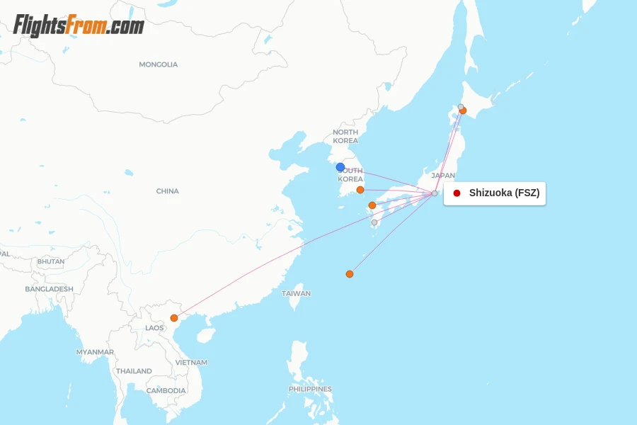 Shizuoka flight map