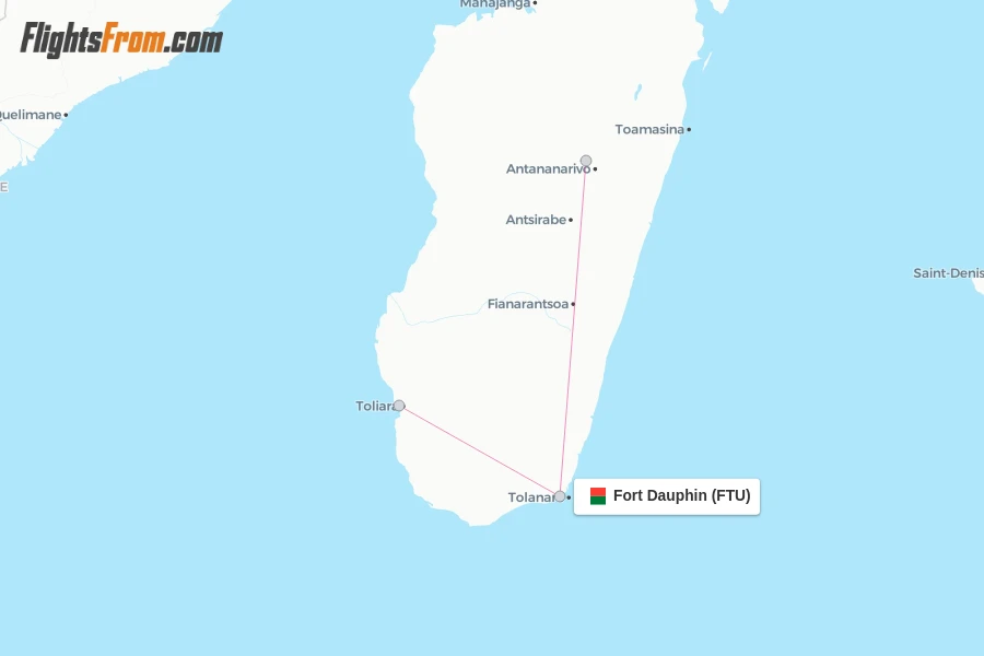 Fort Dauphin flight map