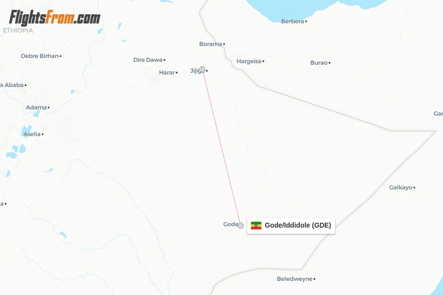 Gode/Iddidole flight map